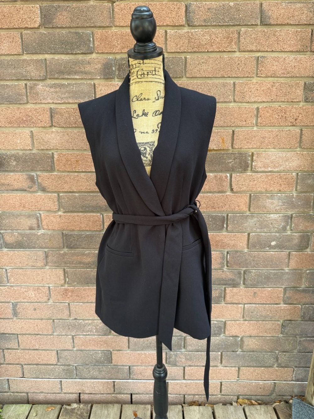 Zara Belted Wrap Vest Size Large NWT